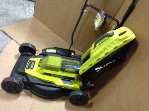 RYOBI 18 in. 40-Volt 2-in-1 Lithium-Ion Cordless Battery Walk Behind Push Mower  BatteryCharger Included  in good conditions