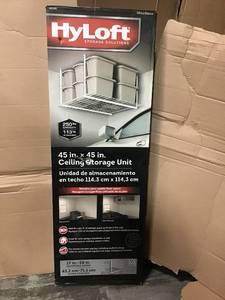 HyLoft 45 in. W x 45 in. D Garage Ceiling Mount Storage Unit in White