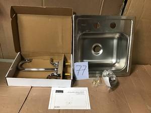 All-in-One Drop-in Stainless Steel 15 in. 2-Hole Single Bowl Bar Sink