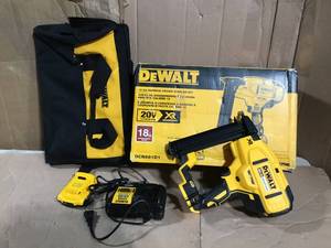 DEWALT 20-Volt MAX XR Lithium-Ion Cordless 18-Gauge Narrow Crown Stapler Kit with Battery 2Ah, Charger and Contractor Bag