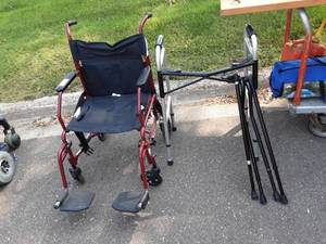 lot 5 image: Wheel Chair, Walker, 4-Canes