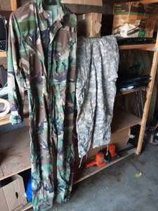 lot 27 image: Camo Coveralls Size Small & Digital Camo Pants Size LargeShirt