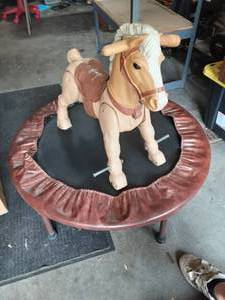 lot 47 image: Personal Size Trampoline, Pony Ride-On Toy