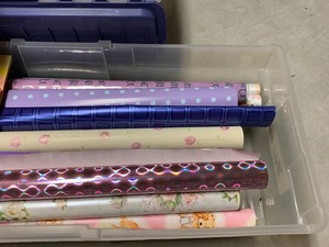 lot 184 image: Large Tote of Wrapping Paper and Gift Bags