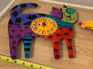 lot 216 image: Two Adorable Artist DesignedCrafted Animal Figural Wall Clocks