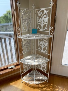 lot 57 image: Decorative Corner Metal Shelving