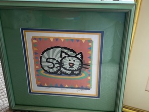 lot 124 image: Two Framed Cat Pictures
