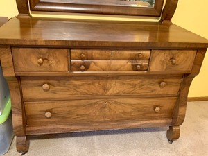 lot 167 image: Antique Dresser- 1915-1920s Empire Walnut