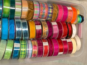 lot 171 image: Large Tote of Bright Colored Ribbon