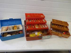 3 Tackle Boxes with Tackle