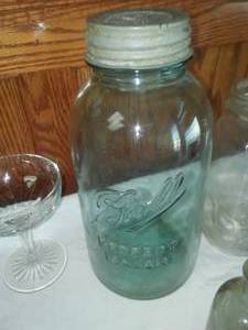lot 18 image: Glass jars - Ball, Kerr, Decker & more.