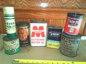 lot 35 image: 7 automotive collector cans -