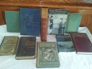 lot 38 image: 10 Books Antique & Vintage, 1877, 1889, 1918 & more. Fascinating.