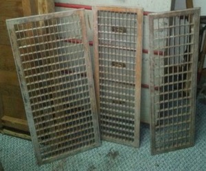 lot 96 image: 3 Vintage metal floor grates.