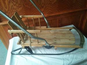 lot 189 image: Vintage toddler Sled with long handle