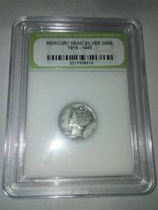 lot 66 image: Mercury Head Dime -silver 1916-1945.