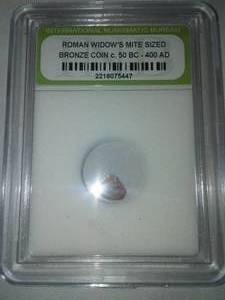 lot 69 image: Roman coin Widows mite Bronze coin, Circa 50 BC to 400