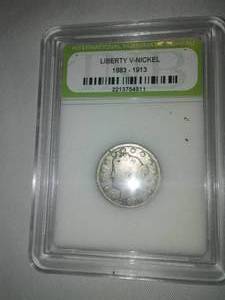lot 213 image: Liberty V Nickel 1901 authentic