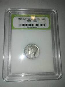 lot 214 image: Mercury Head silver dime 1916-1995