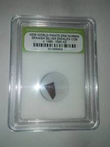 lot 233 image: Spanish Pirate Silver 2 Reales cob 1490-1590
