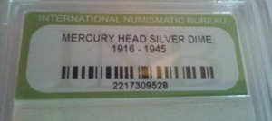 lot 25F image: Mercury Silver Head Dime 1915 - 1943