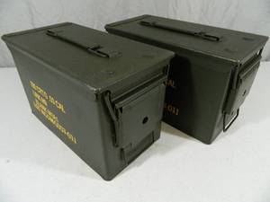 lot 57 image: Pair of 50 Cal. US Military Ammo Cans