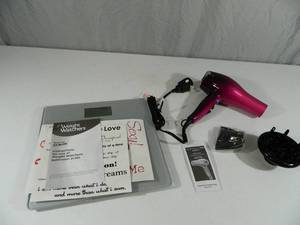 lot 88 image: New Conair Hair Dryer and Weight Watchers by Conair Scale