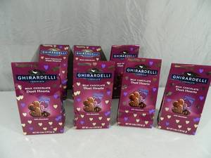 lot 111 image: 7 New Bags of Ghirardelli Milk Chocolate Duet Hearts