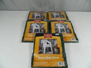 lot 147 image: 5 New Resin 4 Stack Chair Covers