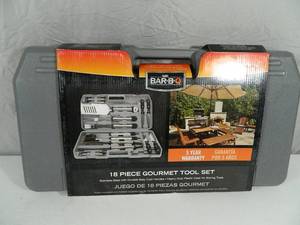 lot 19 image: New 18 Piece BBQ Tool Set in Case