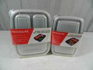 lot 25 image: 2 New 20 Piece Frigidaire Sectioned Meal Prep Sets