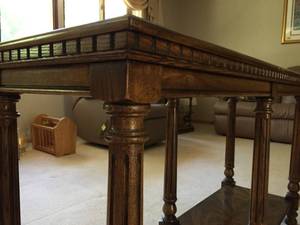 lot 81 image: Wooden Table with Glass Top