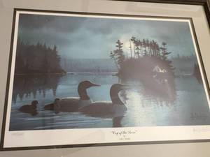 lot 85 image: Cry of The loon Framed Art By Les Kouba