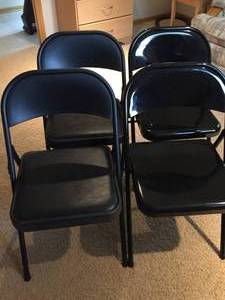 lot 170 image: Four Black Folding Chairs