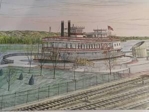 lot 172 image: The Steamboat Framed Art