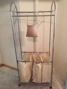 lot 241 image: Laundry Cart And Vintage Clothespin Bag