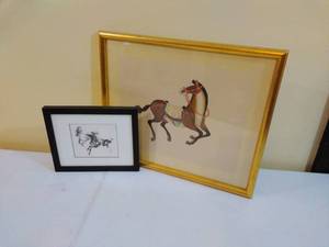Two Pieces of Framed Horse Art