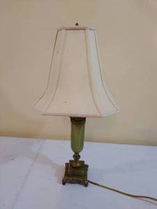 Vintage Tabletop Lamp with Stone Base