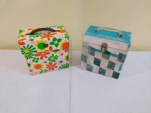 Two Vintage Totes FULL of 45s
