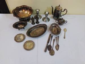 Lot of Silver Serving Pieces & More