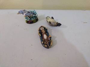 Three Jeweled Hinged Trinket Boxes