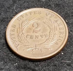 1864 US TWO CENT PIECE UNC