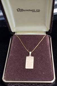1 GRAM FINE GOLD BAR PENDANT & CHAIN