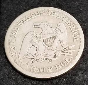 1858-O US SEATED LIBERTY HALF DOLLAR SCRATCHES