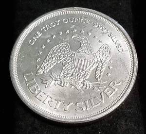 1 TROY OZ. .999 FINE SILVER LIBERTY ROUND