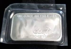 1 TROY OZ. .999 FINE SILVER BAR PROSPECTOR BY SILVERTOWNE SEALED