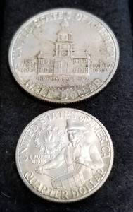 2 US 40% SILVER BICENTENNIAL COINS QUARTER & HALF