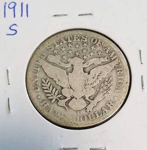 1911-S BARBER HALF DOLLAR