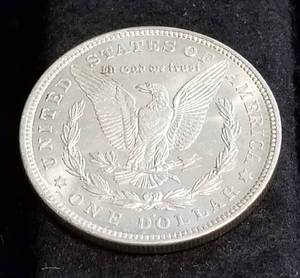 1921-D MORGAN SILVER DOLLAR UNC