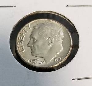 4 ROOSEVELT SILVER DIMES 1951 P-D 1952 P-D